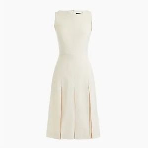 NWOT J.Crew 365 Pleat Dress Wool Size 6 Cream